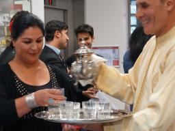 Mr Driss Bouchicki - serving Moroccan tea