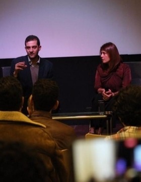 Amro Ali and Mona Shahien, “The Creative Public: How New Publics Are Born.” An event (5 December 2017) that drew from the ideas of Václav Havel and Gilles Deleuze to examine how publics are summoned into being through intellectuals, musicians, artists, books, proclamations and events. © Tahrir Lounge Goethe Institute Cairo.